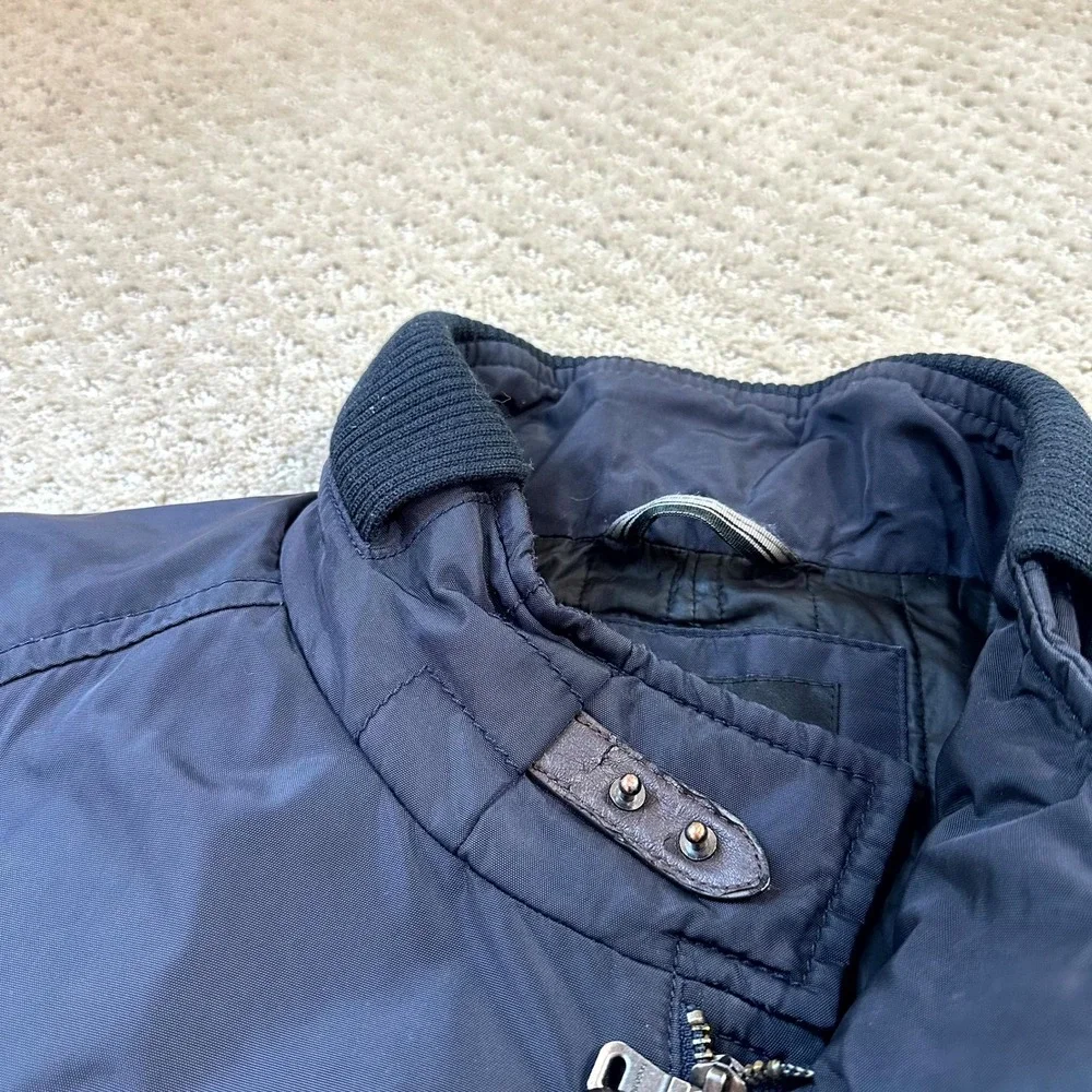 HUGO BOSS Jacket Men's 46R XXL Conaz2 Blue Field Coat‎ Quilted Lining Zip/Button